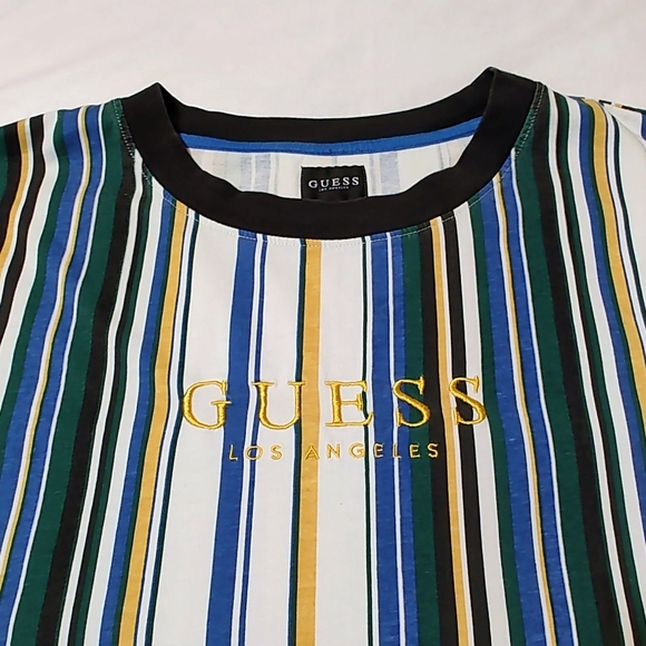 GUESS Multicolor Striped Throwback T-Shirt - Picture 4 of 5